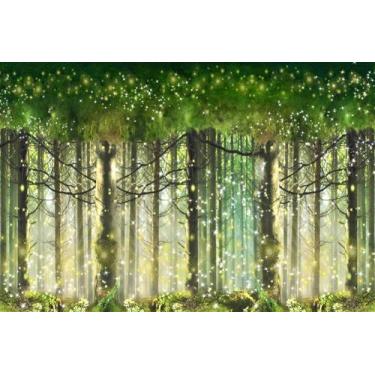 Imagem de Painel de Tecido Sublimado Floresta de Luzes Brilhos das Fadas - Fabri