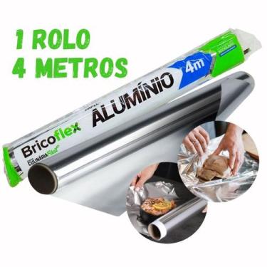 Imagem de Rolo de Papel Alumínio 4 Metros Folha 45Cm Unidade - Bricoflex