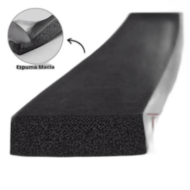 Imagem de Espuma Fita Adesiva Pvc Borracha Vedação E=6Mmx10 Mts Preta - Leolud