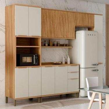 Imagem de Armário de Cozinha Modulada com Balcão e Tampo 12 Portas 3 Gavetas Nic