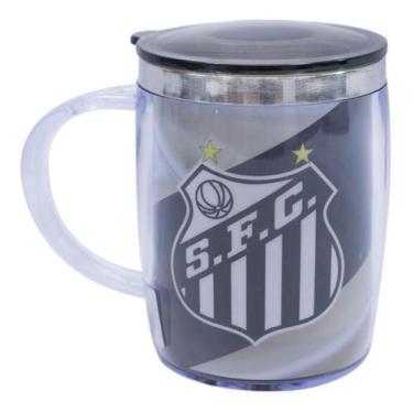 Imagem de Caneca Térmica Com Tampa 450Ml Santos Faixa - Mileno