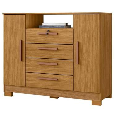 Imagem de Cômoda Madri 4 Gavetas 2 Portas Carvalho Americano - Incorplac