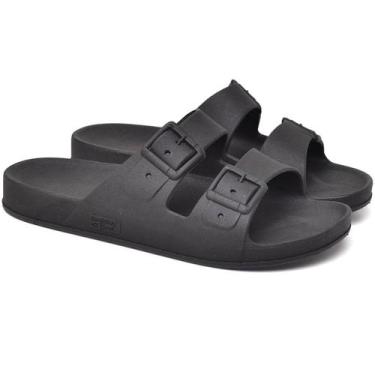 Imagem de Sandália Feminina Slide Confortável EVA Pizaflex, Preto, 38, Feminino