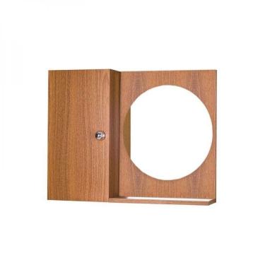 Imagem de Armário para Banheiro com Espelho Redondo Freijó