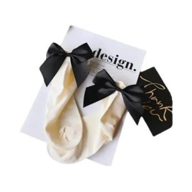 Imagem de Meias De Algodão Femininas Harajuku Com Laço Para O Tornozelo, Estilo 