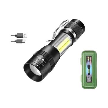 Imagem de Lanterna LED Recarregável Portátil Com Zoom, À Prova D'água, Com Clipe