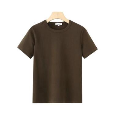 Imagem de Camiseta Casual Feminina De Manga Curta Com Decote Redondo Para Primav