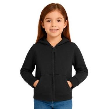 Imagem de Moletom Canguru Zíper Com Capuz Infantil Unissex Básica Kyly-Unissex