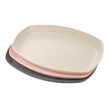 Imagem de 3 Travessas Bambu 29cm Prato Retangular Restaurante Hotel - Lyor