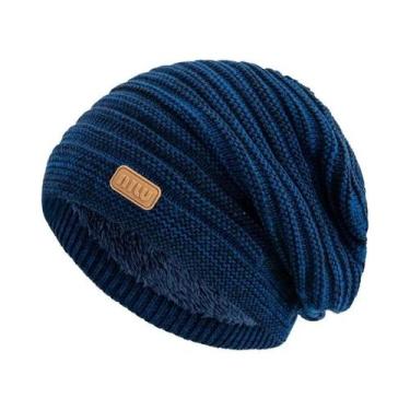 Imagem de Gorro De Inverno Unissex Com Listras E Forro De Pelúcia, Chapéu Tricot