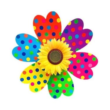 Imagem de Catavento Decorativo Giratório De Jardim Em Forma De Girassol Para Gra