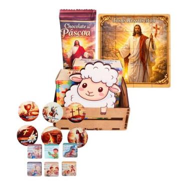 Imagem de Cestinha de Páscoa Inclusiva para Autistas + chocolate com Jogos e Que