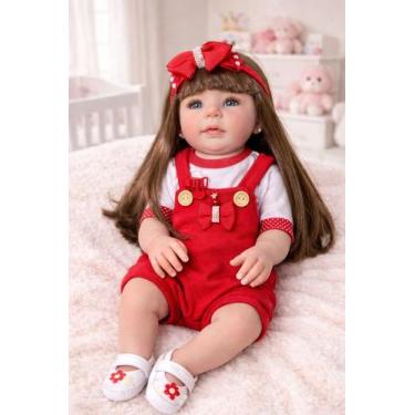 Imagem de Boneca Bebê Reborn Abigail Cabelo Longo Realista 48cm - Mundo Kids Bri