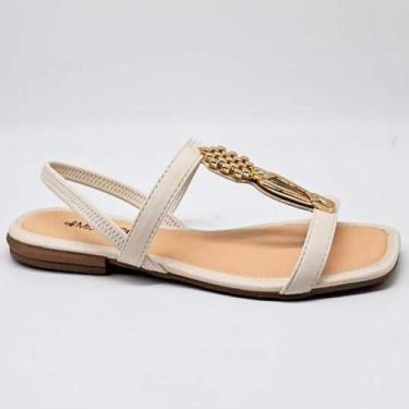 Imagem de Sandália Feminina Mississipi Rasteirinha Estilo Conforto Mf311, Gelo, 