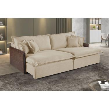 Imagem de Sofa Martins M-160 Linho 02 Modulos de 80cm Braco 7cm Estofados Martins
