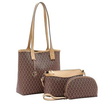 Imagem de Kit Bolsa Feminina Chenson Dupla Face 3 Peças Com Bolsa Grande Bolsa P