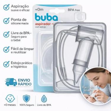 Imagem de Aspirador Nasal Bebe Buba de Silicone Infantil com Estojo Sugador Recé