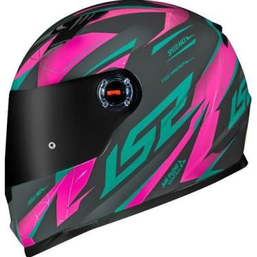 Imagem de Capacete Fechado Ls2 Draze Ciano Rosa Grey/Green/Pink, 58