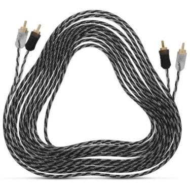 Imagem de Cabo intejado techone rca 5 metro PReto e transparente - Tech One