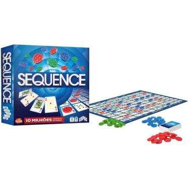 Imagem de Jogo de Tabuleiro Sequence com 2 Decks de Baralho 7 anos ou mais Estra