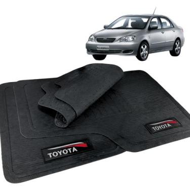 Imagem de Jogo de Tapete Corolla 2003 a 2008 Borracha Com Logo - Toyota