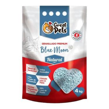 Imagem de Granulado Higiênico Blue Moon Natural em 4kg - GREAT PETS