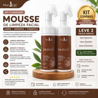 Imagem de Mousse de Limpeza Facial Colágeno Mary Life 150ml Espuma de Limpeza Hi