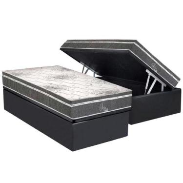 Imagem de Conjunto Box Baú Solteiro: Colchão Molas Polar Ensacadas Safira + Base
