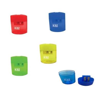 Imagem de Apontador Escolar Coletor 2 furos oval- Cores Sortidas Cor:Amarelo - K