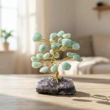 Imagem de Mini Arvore Com Pedra Natural Base Ametista Enfeite Energia - Artesana