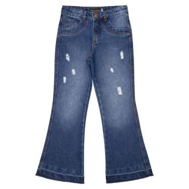 Imagem de Calça Juvenil Look Jeans Flare c/ Puídos Jeans, 8