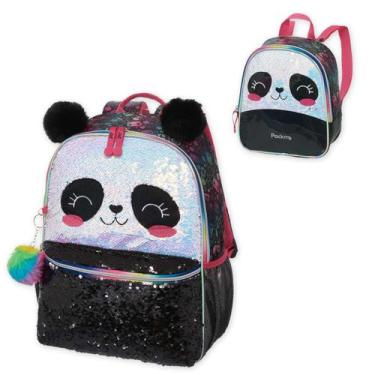 Imagem de Kit Mochila e Estojo Escolar Infantil Coleção Pack Me Pacific, Panda f