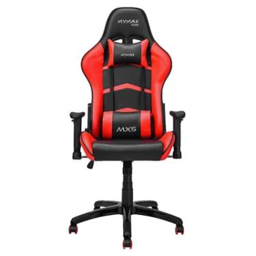 Imagem de Cadeira Gamer Mymax Mx5, Até 150 Kg, Giratória, Preta e Vermelha