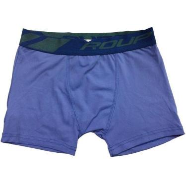 Imagem de KIT 5 Cueca boxer masculina microfibra infantil juvenil Roup, Azul, P