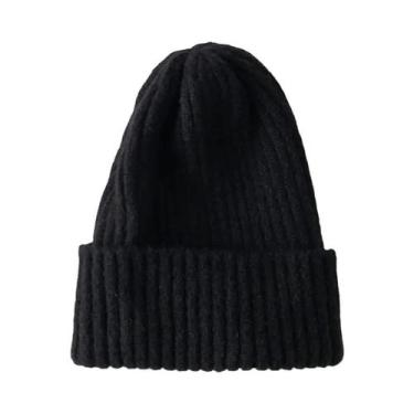 Imagem de Gorro Feminino De Inverno Em Tricô Quente E Macio Estilo Kpop Moderno 
