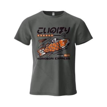 Imagem de Camiseta Gráfica Oversized Harajuku 100% Algodão Koinobori Estampada P