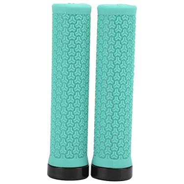 Imagem de Manoplas de guiador de mountain bike, manoplas de travamento com braçadeira simples, manoplas de guidão de mountain bike com travamento simples Punhos de borracha absorventes de choque(Bianchi Blue)