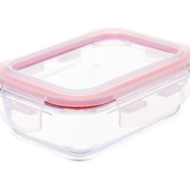 Imagem de Pote Vidro Hermético Vermelho 370Ml - Em Casa Tem