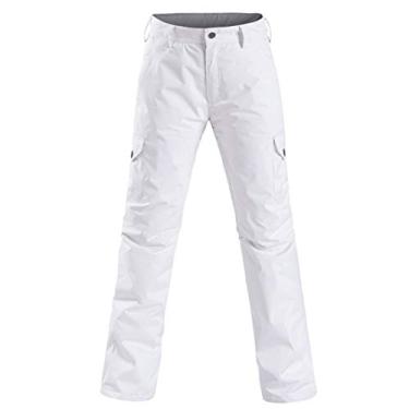 Imagem de Calça feminina de esqui com bolso com zíper, impermeável à prova de vento calças térmicas para neve enchendo algodão golfe calças de viagem para mulheres snowboarding esportes de inverno roupa de esqui durável