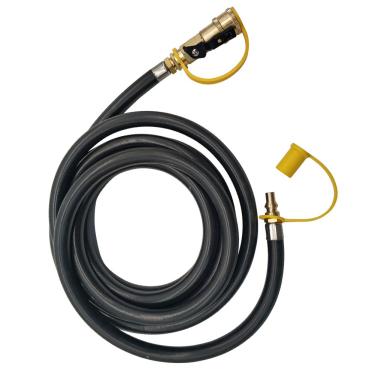 Imagem de METER STAR Mangueira de conexão rápida de propano de baixa pressão de 3,65 m, válvula de desligamento de segurança de 1/4" e plugue macho de fluxo total para trailers