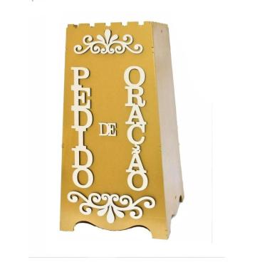 Imagem de Gazofilácio Pedidos De Oração Igreja Em Mdf Dourado