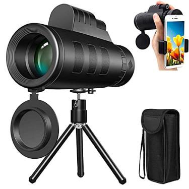 Imagem de Telescópio monocular 40 x 60, monocular estrela de alta potência com suporte e tripé para smartphone, telescópio de zoom à prova d'água, foco duplo Bak4 para observar pássaros pequena surpresa