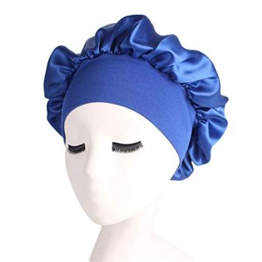 Touca de cabelo de cetim extra longa para mulheres, gorro para