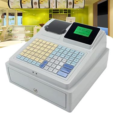 Imagem de Caixa Registradora Caixa Registradora Eletrônica Com 81 Teclas E Display Led Sistema De Ponto De Venda E Gaveta De Dinheiro, Caixa Registradora Para Pequenas Empresas/Varejo/Restaurante