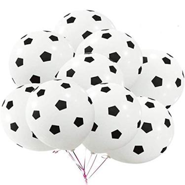Imagem de BinaryABC Balões de látex de futebol, balão de futebol, tema esportivo, decorações de festa de aniversário, 30 peças