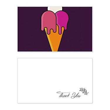 Imagem de Branco Vermelho Melt Doce Sorvete Padrão Cartão de Agradecimento Papel de Aniversário Saudação Casamento Apreciação