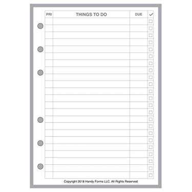 Imagem de Inserção planejadora de tamanho A6 para fichários de 6 anéis (10,4 cm x 14,7 cm). Este é um tamanho A6 padrão europeu. Seu A6 pode ser diferente. Veja as imagens.