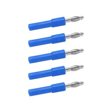 Imagem de Adaptador de Plugues Banana de Conversão de 5 Peças de 4 Mm, Conectividade Forte, Boa Condutividade, Plugue Banana de 4 Mm a 2 Mm (Azul)