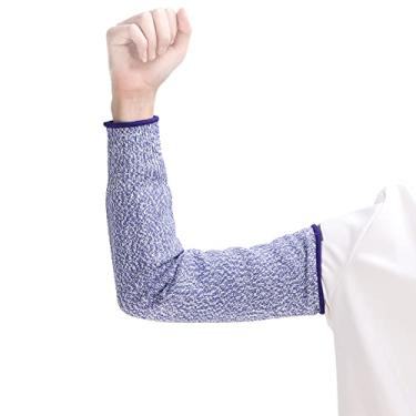 Imagem de Proteção de braço anticorte, 4 mangas resistentes a cortes, capa protetora anti-choque de 5 níveis, respirável, proteção de braço de segurança confortável para trabalho de jardinagem braços pequenos e grandes (código M)