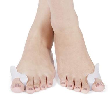 Imagem de Corretor de joanetes Flexzion e corretor crooked para alívio da dor de gel, protetor de bico martelado, 2 unidades/pés com almofadas de joanete, divisória ortopédica, alisador/f Hallux
